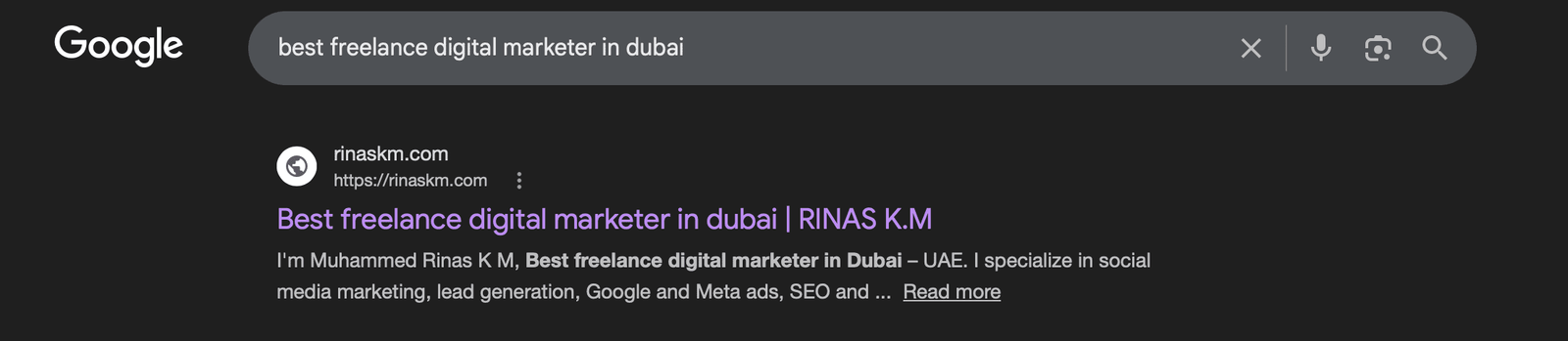 My Keywords Started Appearing in Dubai